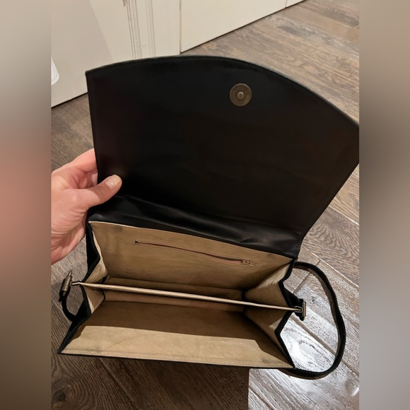 Vintage, Black Suede Evening Bag - Picture 6 of 9